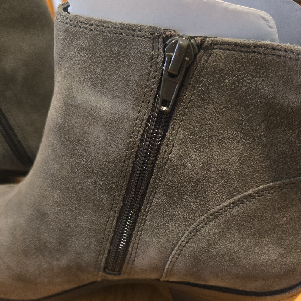 Vionic Taupe Suede Ankle Boots